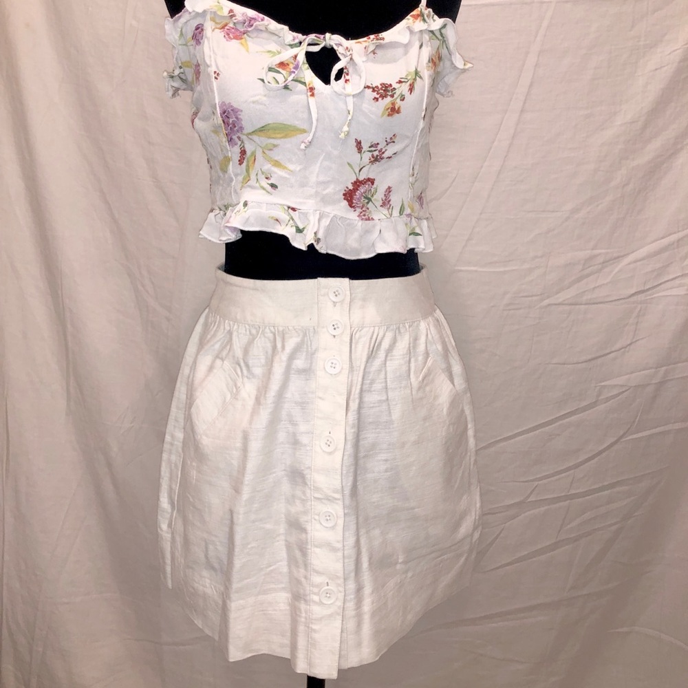 💫white button up skirt with pockets
